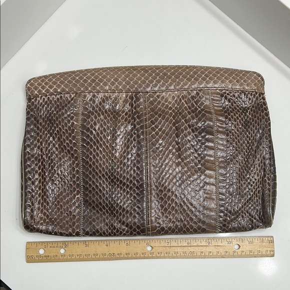 Vintage Snakeskin Leather Clutch Crossbody - Picture 1 of 11